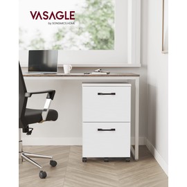 VASAGLE VASAGLE 2-Drawer File Cabinet, Filing Cabinet for Home Office, Small Rolling File Cabinet, Printer Stand, for A4, Letter-Size Files, Hanging File Folders, Industrial, White UOFC040W46