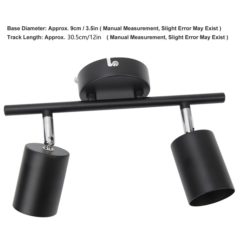 LED Track Light Kit 2 Heads 10.8in Track 90 Degrees