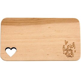 Spruchreif Premium Quality 100% Emotional Wooden Breakfast Board with Engraving - Bread Board with Heart Cut-Out - Gift for Mum, Dad, Grandma, Granddad - Father's Day