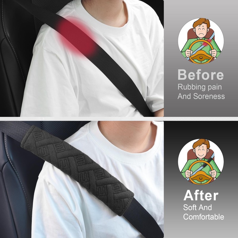 JUSTTOP 2-Pack Universal Car Seat Belt Pads Cover for A
