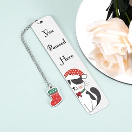 Cat Lover Gifts-Cat Mom Gifts for Women Christmas Bookmark for Cat Owner Booktok Accessories Cat Book Mark Stocking Stuffers for Cat Dad Bookish Gifts for Men Booktok Gifts for Pet Lover