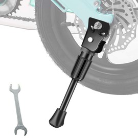 Hoshiumi Side Stand Bicycle Stand Kickstand One Foot Stand for 12" 14" 16" 18" 20" Easy Installation for Children Bike Carbon Steel Anti-Slip Bicycle Accessories with Wrench (Black) (12")