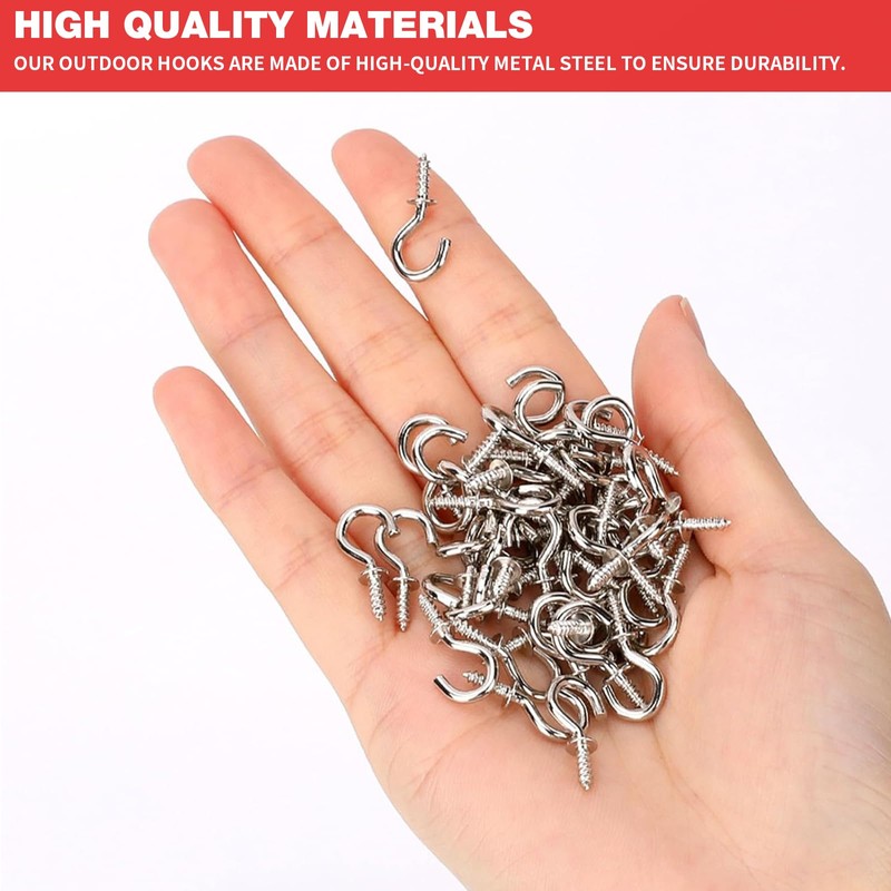 SIYUPU 100 Pcs Small Hooks, Screw-in Wall Hooks for Hanging