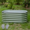 MFSTUDIO Galvanized Raised Garden Bed Kit Outdoor Planter Raised Beds