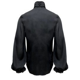 Apocrypha Mens Pirate Shirt Vampire Renaissance Victorian Medieval Gothic Shirt (Small, Black)