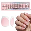 MelodySusie Short Square French Nails Tips - 160Pcs 16 Sizes