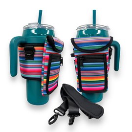 Lit Handlers Wrap Around Drink Pocket Carrier Bottles Drinkware - Color: Serape