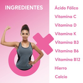 Súluu Multivit FEM | Multivitamínico para Mujeres | Womens Multivitamin | 60 Gomitas | Sabor Fresa-Mango | Ácido Fólico, Vitamina D3, Vitamina K1, Vitamina B3, Vitamina B6, Vitamina C, Vitamina B12, Hierro y Calcio | Sin Gluten