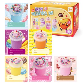 30Pcs Valentine Cards with Slime for Kids, Valentines Day Cards for Kids Classroom Exchange, Valentine's Day Party Favors Gift for Kids Party Bag Fillers Party Supplies