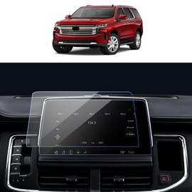 LANTU Tempered Glass Screen Protector for 2025 Chevy Tahoe Suburban 2021-2024 Accessories Navigation Anti-Glare, Bubble-Free Installation, HD Clarity, Touchscreen Cover 10.25''