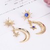 Moon Sun Star Earrings for Women Dainty Long 14K Gold