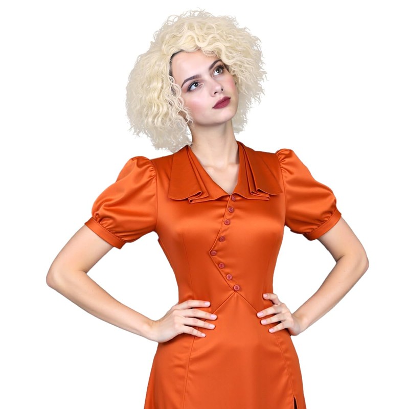 ColorGround Medium Curly Blonde Cosplay Wig for Women the Bride