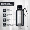 Exllena Small Water Bottle 12oz with Clip, Double Wall Stainless