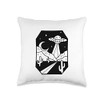 Geometric Desert Highway UFO and Moon Throw Pillow