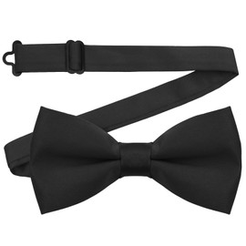 Luckyvestir Black Bow Tie for Man, Mens Bow Tie, Adjustable Bow Ties for Men, Pre-tied Bowties Men for Tuxedo Party,Business or Daily Wear