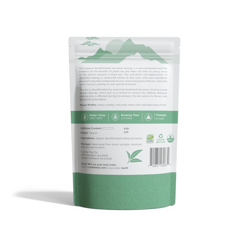 Decaf Oolong Tea Bags Value Pack, Decaffeinated Hot or Cold