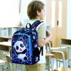 HPJGD 3PCS Boys Panda Bookbag, Water Resistant Kids Backpack Set