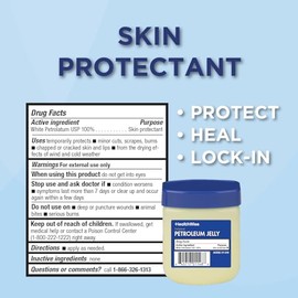 HealthWise Petroleum Jelly | Protector de la piel | Fórmula original | Alivia la piel seca | Protege cortes menores, restos y quemaduras | Tarro de 4 onzas