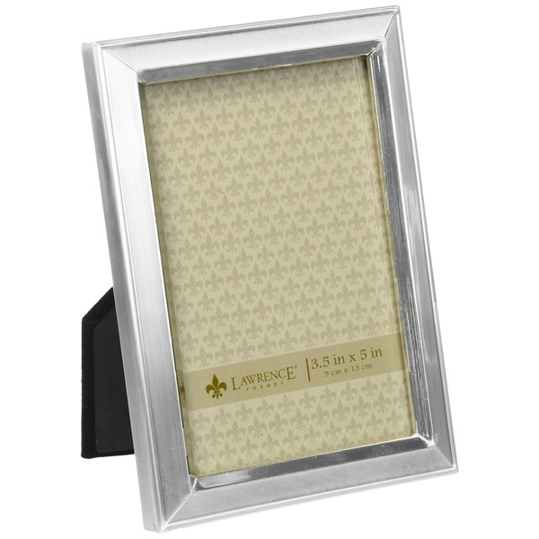 Lawrence Frames Brushed Silver Plated 3 by 5 Metal Picture Frame