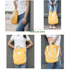 Worldlyda Women Canvas Tote Purse Large Shoulder Bag Casual Crossbody Hobo Top Handle Handbags Yellow