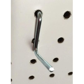 Hillman Brand 10 Each 1 1/2 Angle & J Hook Metal Peg Garage Hanger Hooks -1/8 to 1/4" Pegboard