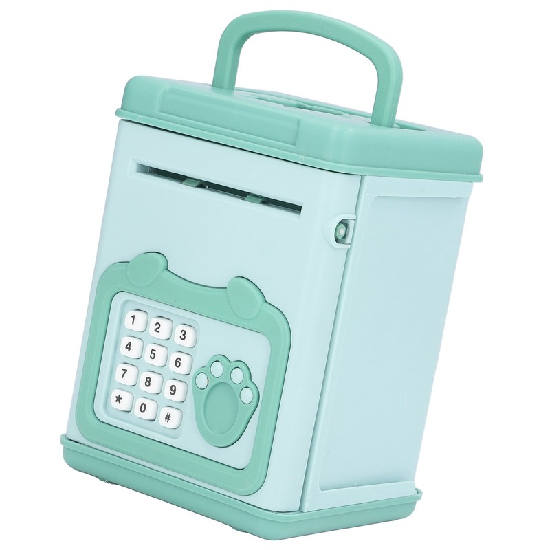 Fingerprint Password Cash Piggy Bank for Kids Auto Scroll Paper