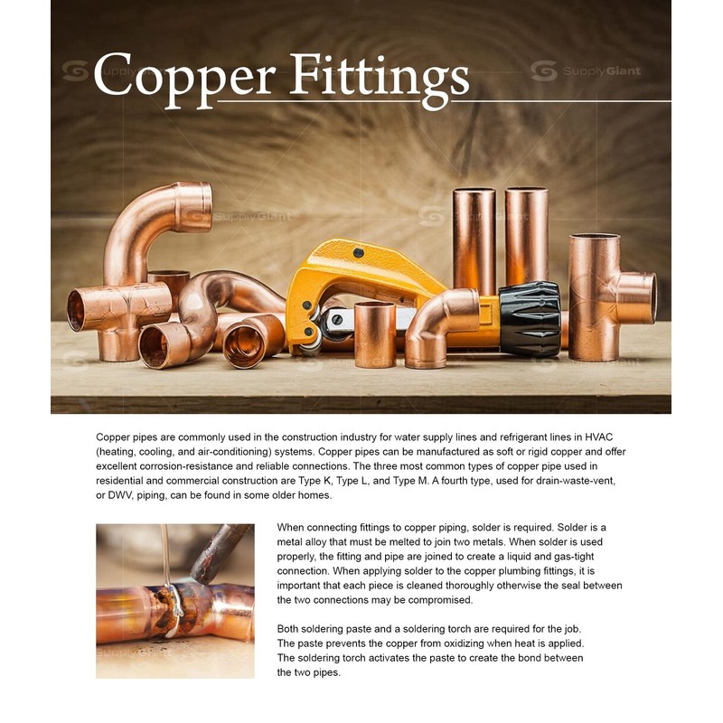 Supply Giant DDMU0058 Long radius 90 degrees elbow fitting, 5/8,