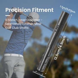 FINGER TEN Golf Club Shaft Extension Extender for Driver Fairway Wood Hybrid Value 2 Pack,Golf Shaft Stick Extenders Light Weight for Golf Accessories (2 Pack-Black)