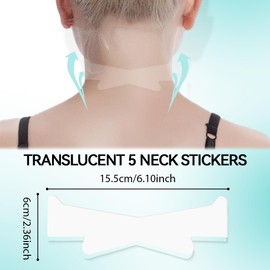 QOMJUFA Face Neck Lifting Tape, Instantly Lifts Saggy Skin, Conceals Double Chin with Waterproof for V-Shaped Face Pack of 5