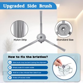 18 Pcs Replacement Parts Compatible with Eufy L50, L60 Series Robotic Vacuums, Accessories Kit 8 Side Brushes, 8 Filters, 2 Roller Brush