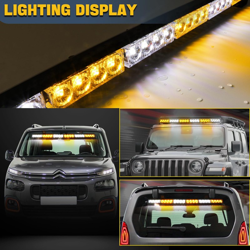 TeddyTT Emergency Strobe Lights Bar Directional Traffic Advisor Warning Strobe