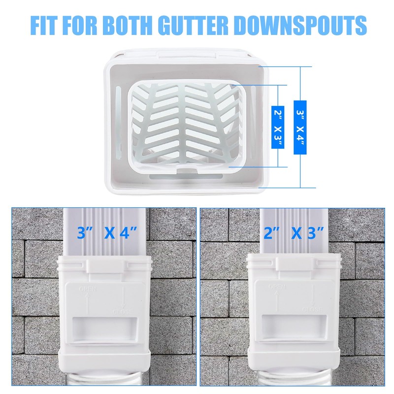 (2 Packs) Downspout Leaf Filter Downspout Cleanout,Leaf Removers, Gutter Downspout