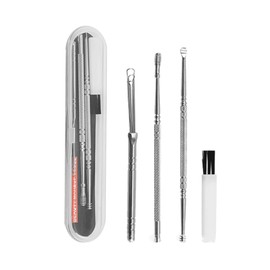 Bookwarm Spring Mikaki, Ear Cleaning, Earpick, Buyer's Careful Earpick, Stainless Steel, Set of 3, 3 Wires, 2-Way (Spiral Type, Spoon Type, Spring Type), Washable, Clean, Dedicated Brush with