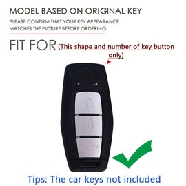 SANRILY Golden-Edge 3 Button 2023 Key Fob Cover Fit for Mitsubishi Outlander 2022 2021 New Key Keyless with Leather Keychain Gray-Blue