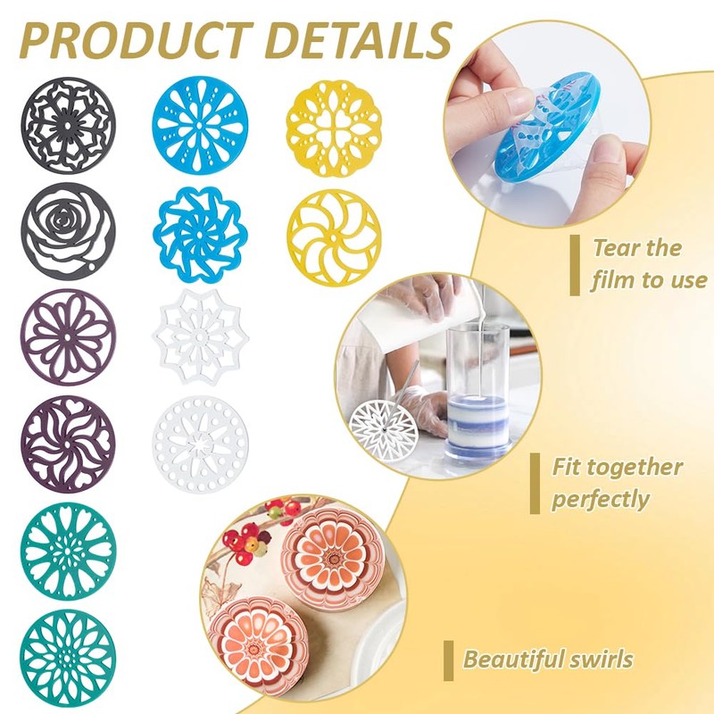 NBEADS Pack of 12 Soap Making Stencils, 12 Styles, Handmade