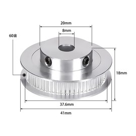 SeonFook 2pcs Timing Pulley 60 Teeth 8mm Hole Diameter Aluminum Alloy GT2 Synchronous Wheel XL Type Conveyor 3D Printer with Screws