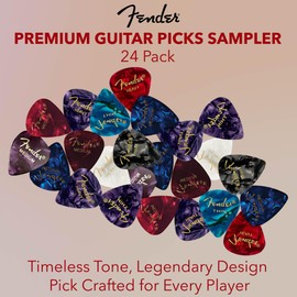 Fender Premium 24 Pack Picks Sampler - Includes Thin, Medium & Heavy Gauges (Austin Bazaar Exclusive)