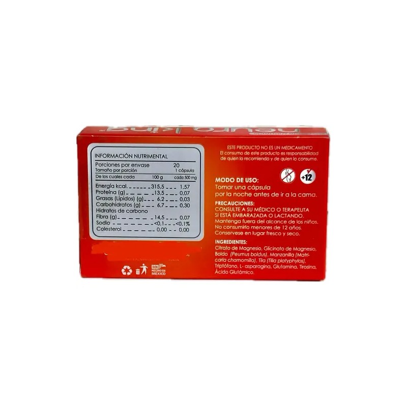 Neuro King Cápsulas Glicinato Magnesio Unidades 20g