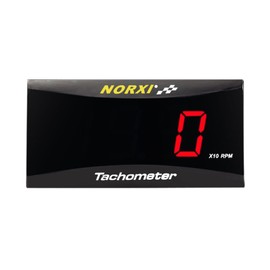 Norxi Universal Motorcycle Tachometer, Vehicle RPM Meter, Waterproof Digital Tachometer, Small Engine Tachometer for Multiple Vehicles, Boat Tachometer SUV Boat ADV Motorcycle Tachometer, Red