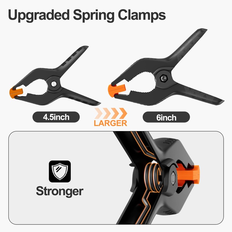 EMART 6 Pack Heavy Duty Muslin Spring Clamps, Professional 6