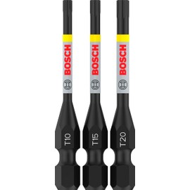 Bosch 3 x Pro Torx Impact Bit (125 x 50 mm, Professional Accessories Screwdriver, Screwdriver)