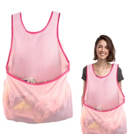 Clothes Drying Apron With Pouch, Cross Back Apron, Large Capacity Laundry Apron, Sleeveless Waterproof Laundry Bib Apron, Oxford Cloth Kangaroo Laundry Apron, Large Pocket Garden Work Picking Aprons