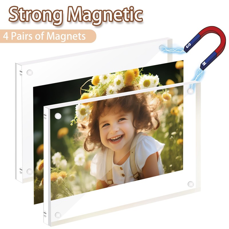 YMYKLB Acrylic Picture Frame, 5x5 Inch Acrylic Photo Frames Horizontal
