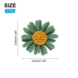 PATIKIL Daisy Pin, 2 Pcs Flower Women Brooch Lapel Pins Sunflower Suit Lapel Pin for Shirt Hat Cardigan Sweater Decorate Tie Tacks Pin Back Clutch Jewelry Gifts, Green
