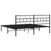 vidaXL 12-Inch Black Metal California King Bed Frame with Headboard,