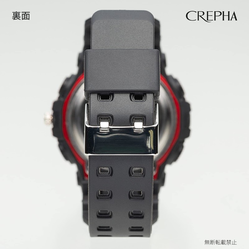 Clefer TS-AD252-RD Men's Wristwatch, Waterproof, Urethane Strap, Black, red