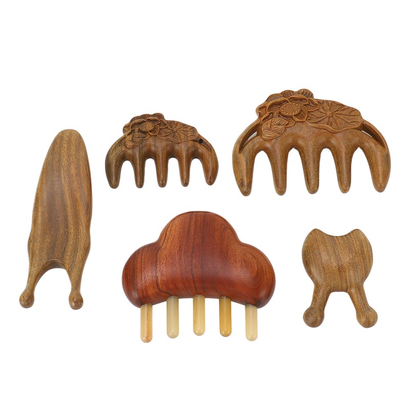 Meridian Massage Tool Kit Wood 3pcs Meridian Comb 2pcs Nose