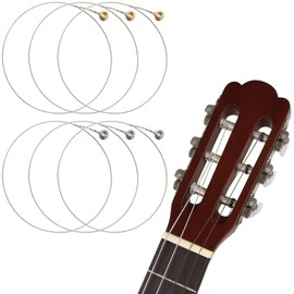 ZWWOGE Pack of 6 E-1st B-2 Guitar Strings, 86.5 cm, Acoustic Guitar Strings, Folk Guitar Strings, Resistant to Rust, Stainless Steel, Replacement for Guitar Strings, Western Guitar