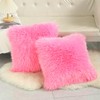 Cute Pink Fur Throw Pillow Covers Fluffy Pillow Cover, Set