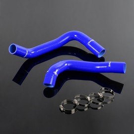 PIT66 Silicone Radiator Hose Kit,Compatible with 1970-1987 Pontiac Firebird Grand Prix Blue with Clamps